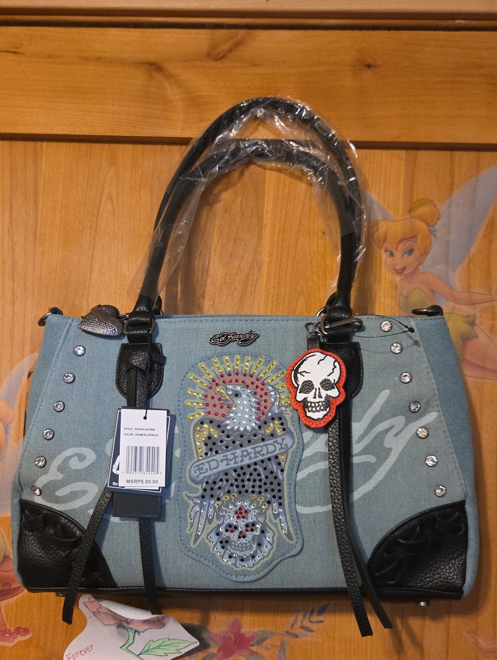 Ed Hardy Denim Tote Shoulder Bag